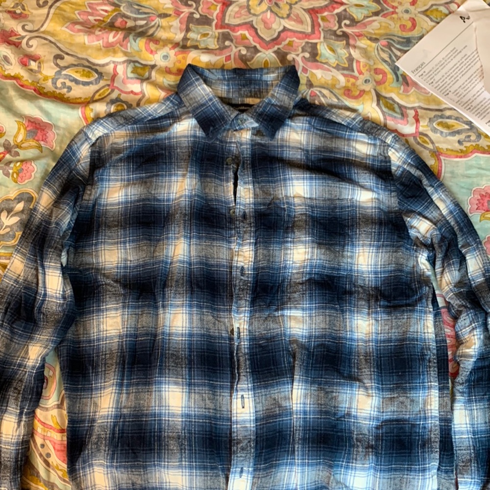 Blue and white flannel
